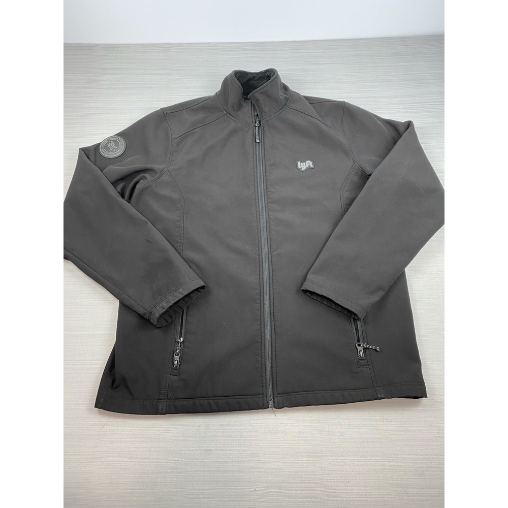 Lyft 1K Rides Men's Softshell Jacket Fleece Lined Black M Pockets‎